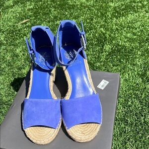 Vince Camuto Blue Espadrille Sandals with Ankle Strap